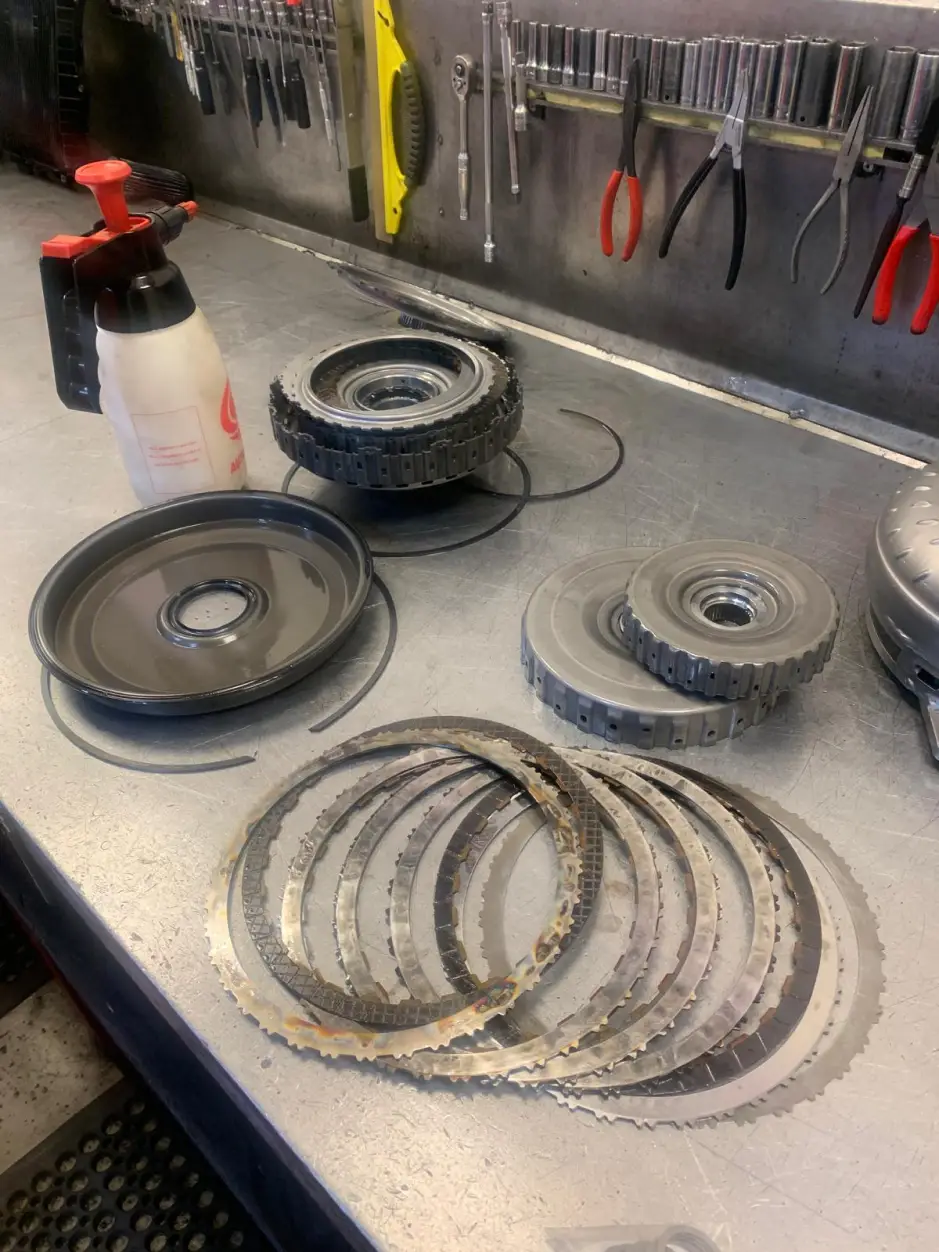 Gearbox repairs in workshop